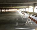 Striped new visitor spaces at the Infinity insurance parking garage. 